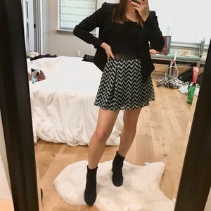 BCBGeneration Chevron Leather Detail Skirt